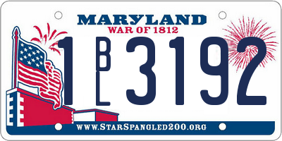 MD license plate 1BL3192
