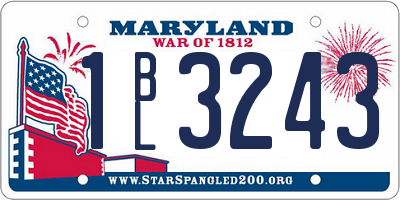MD license plate 1BL3243