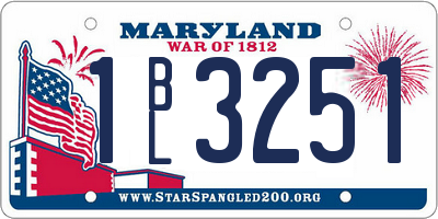 MD license plate 1BL3251