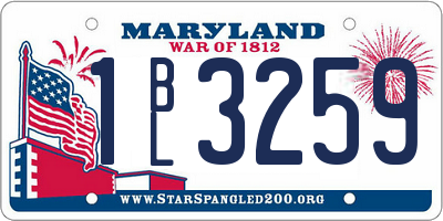 MD license plate 1BL3259