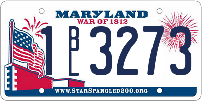 MD license plate 1BL3273