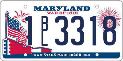 MD license plate 1BL3318