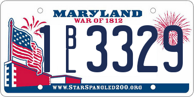 MD license plate 1BL3329