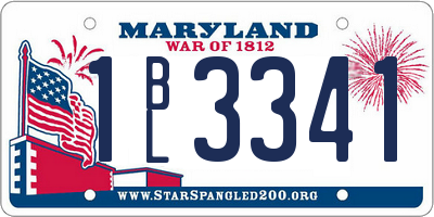 MD license plate 1BL3341