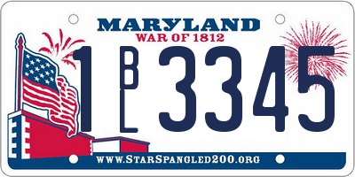 MD license plate 1BL3345
