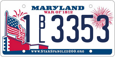 MD license plate 1BL3353