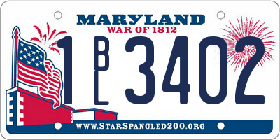 MD license plate 1BL3402