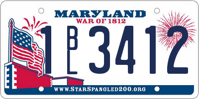MD license plate 1BL3412
