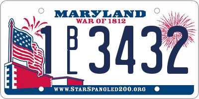 MD license plate 1BL3432
