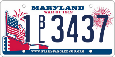 MD license plate 1BL3437