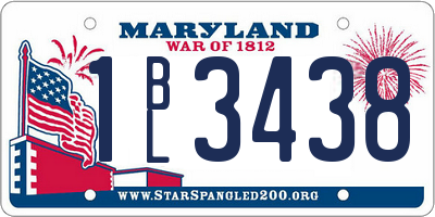 MD license plate 1BL3438