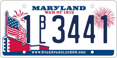 MD license plate 1BL3441