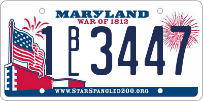 MD license plate 1BL3447