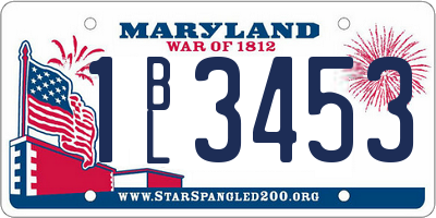 MD license plate 1BL3453