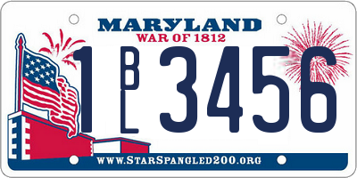 MD license plate 1BL3456