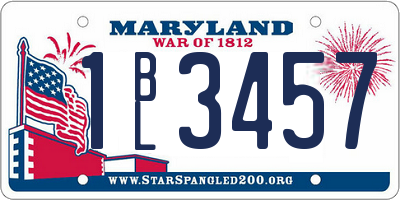 MD license plate 1BL3457