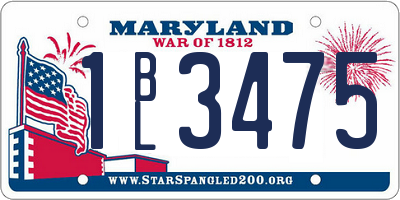 MD license plate 1BL3475