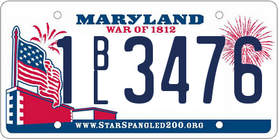 MD license plate 1BL3476