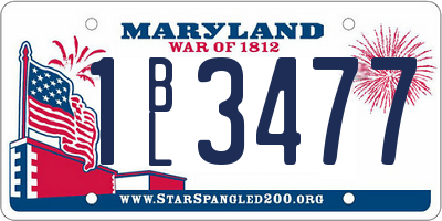 MD license plate 1BL3477