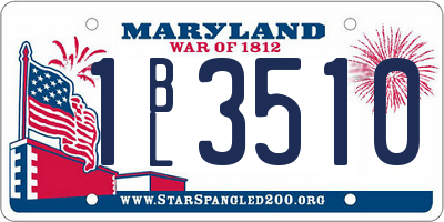 MD license plate 1BL3510