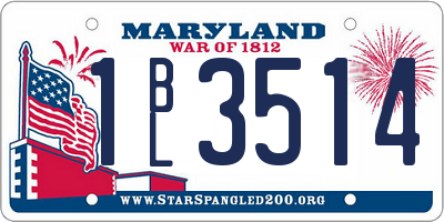 MD license plate 1BL3514