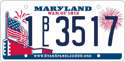 MD license plate 1BL3517