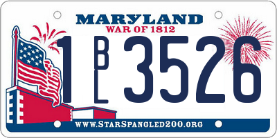 MD license plate 1BL3526