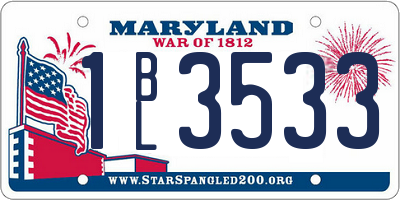 MD license plate 1BL3533