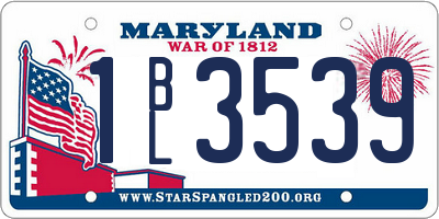 MD license plate 1BL3539