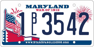 MD license plate 1BL3542