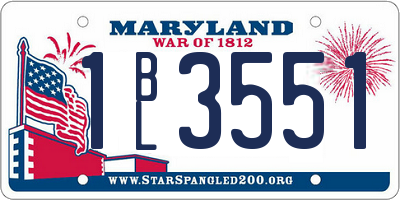MD license plate 1BL3551