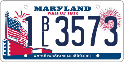 MD license plate 1BL3573