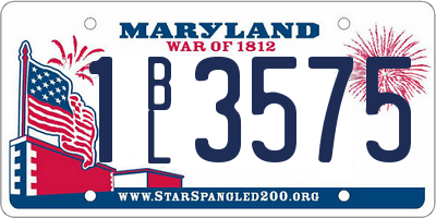 MD license plate 1BL3575