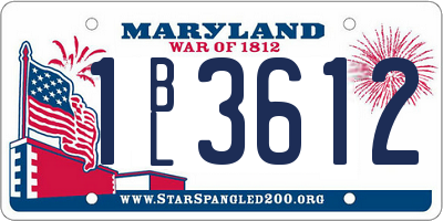 MD license plate 1BL3612