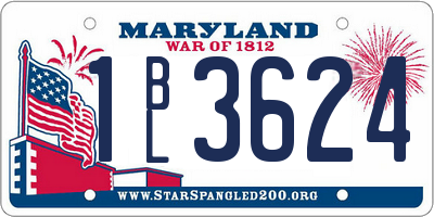 MD license plate 1BL3624