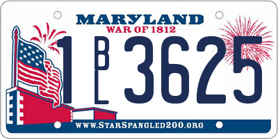 MD license plate 1BL3625