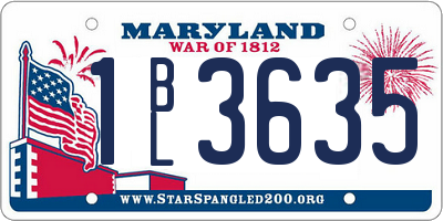 MD license plate 1BL3635
