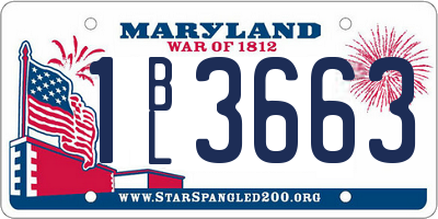 MD license plate 1BL3663
