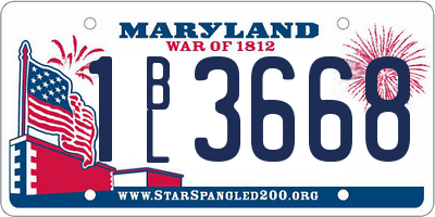 MD license plate 1BL3668