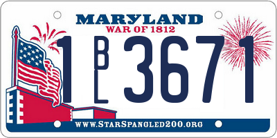 MD license plate 1BL3671