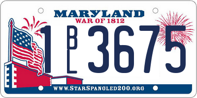 MD license plate 1BL3675