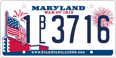 MD license plate 1BL3716