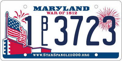 MD license plate 1BL3723
