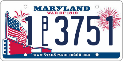 MD license plate 1BL3751