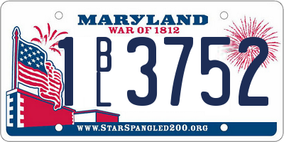 MD license plate 1BL3752