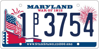 MD license plate 1BL3754