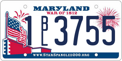 MD license plate 1BL3755