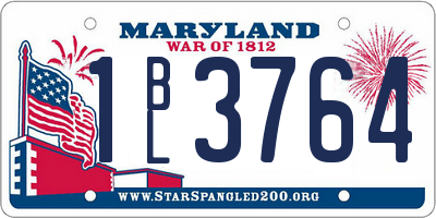 MD license plate 1BL3764
