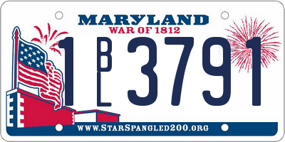 MD license plate 1BL3791