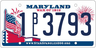 MD license plate 1BL3793